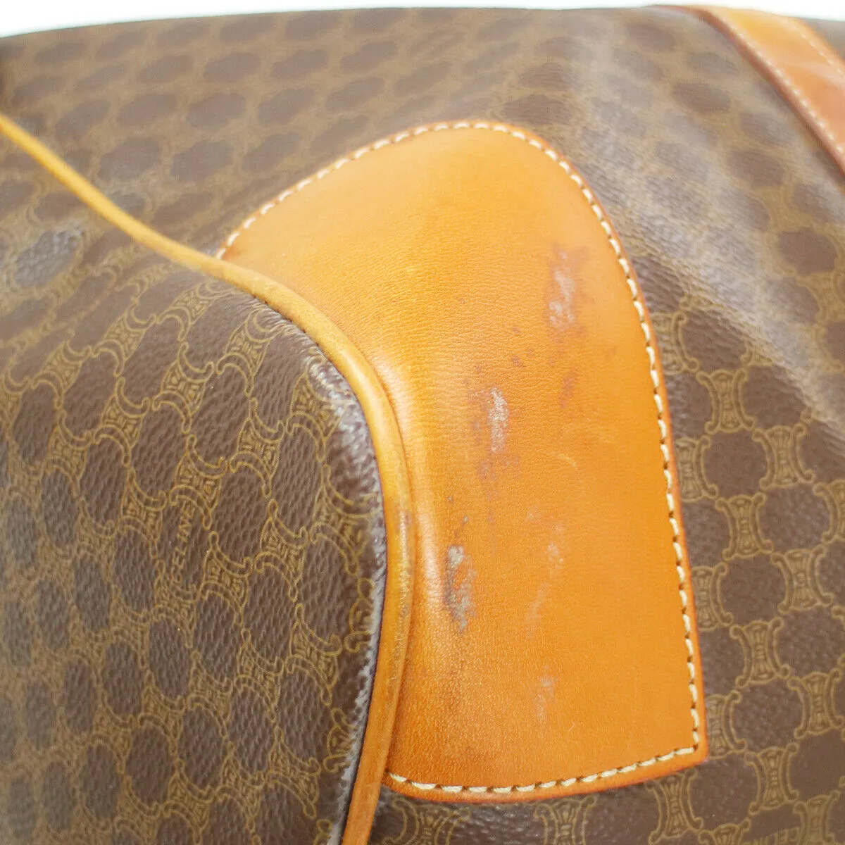 CELINE Macadam Boston Hand Bag MC97/2 Brown 93379