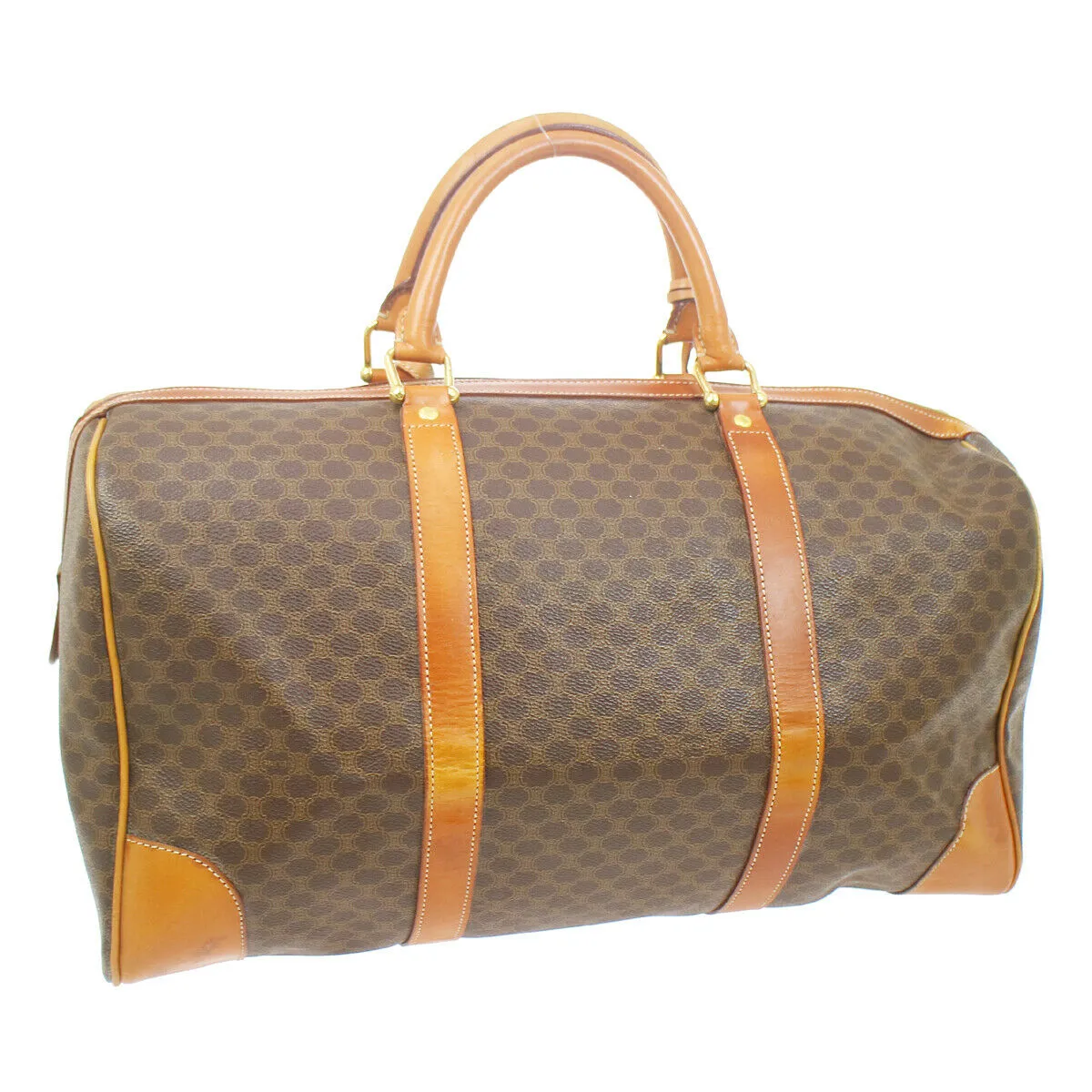 CELINE Macadam Boston Hand Bag MC97/2 Brown 93379