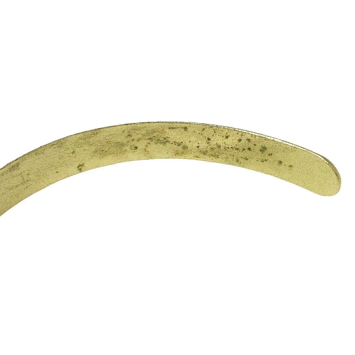 CHANEL CC Logos Rhinestone Bangle Chain Ring #6 Gold-Tone 01C Vintage 03664