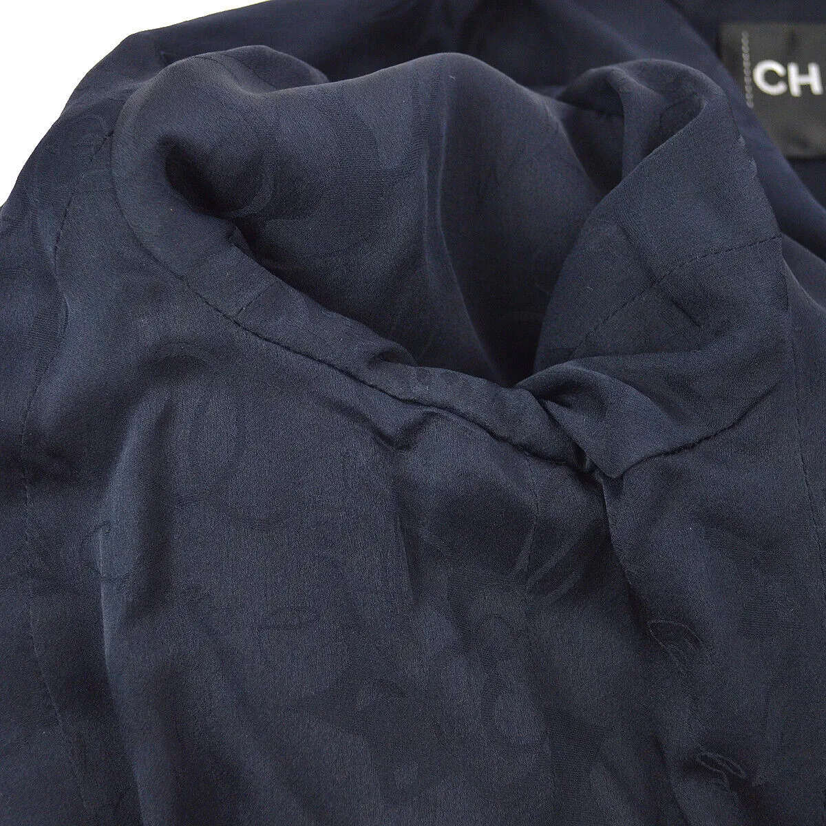 CHANEL P55988V42352 #40 Double Zip Up Long Sleeve Jacket Navy Authentic Y04111k