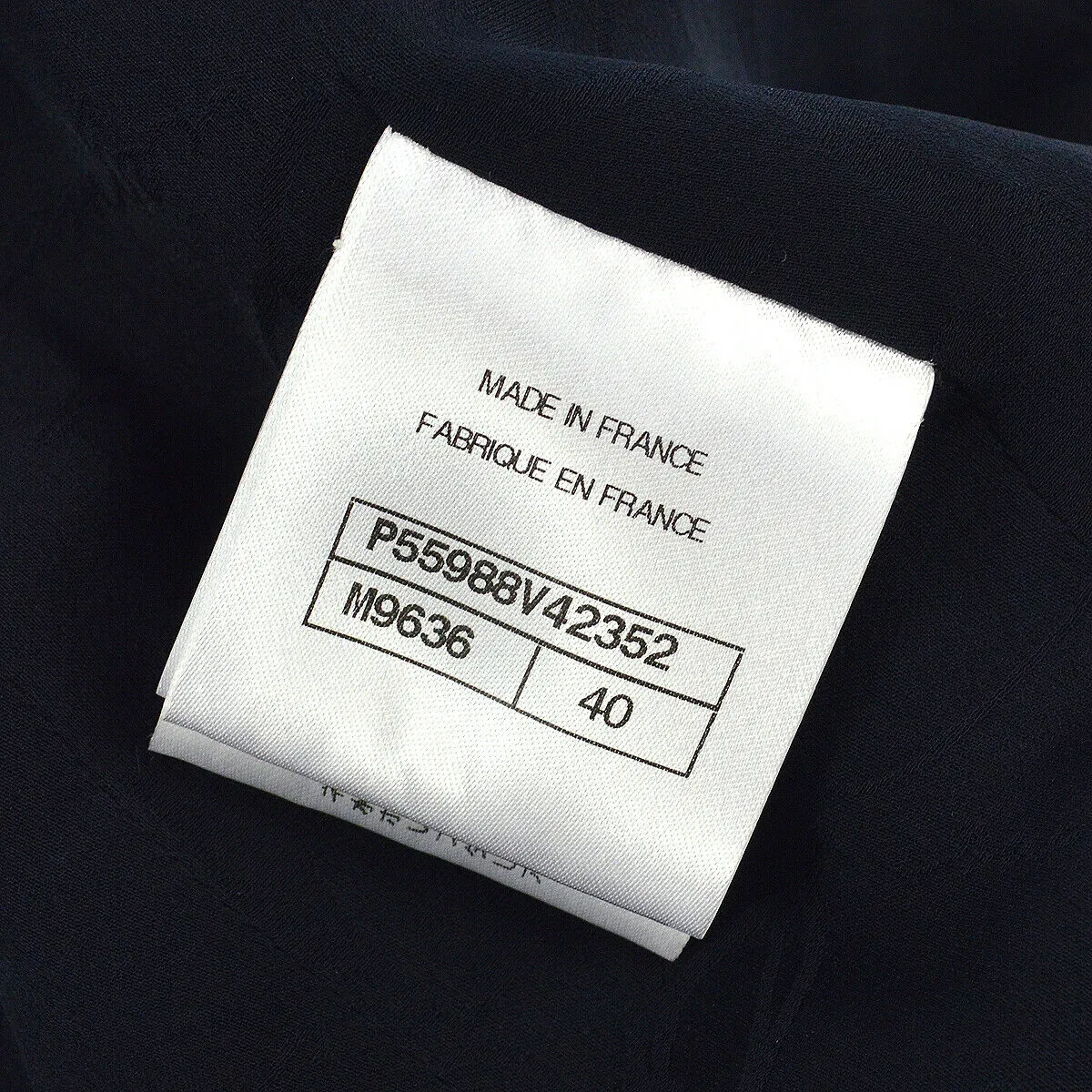 CHANEL P55988V42352 #40 Double Zip Up Long Sleeve Jacket Navy Authentic Y04111k