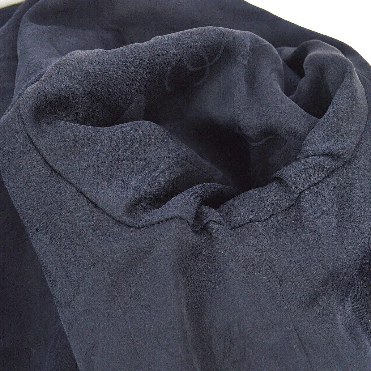CHANEL P55988V42352 #40 Double Zip Up Long Sleeve Jacket Navy Authentic Y04111k
