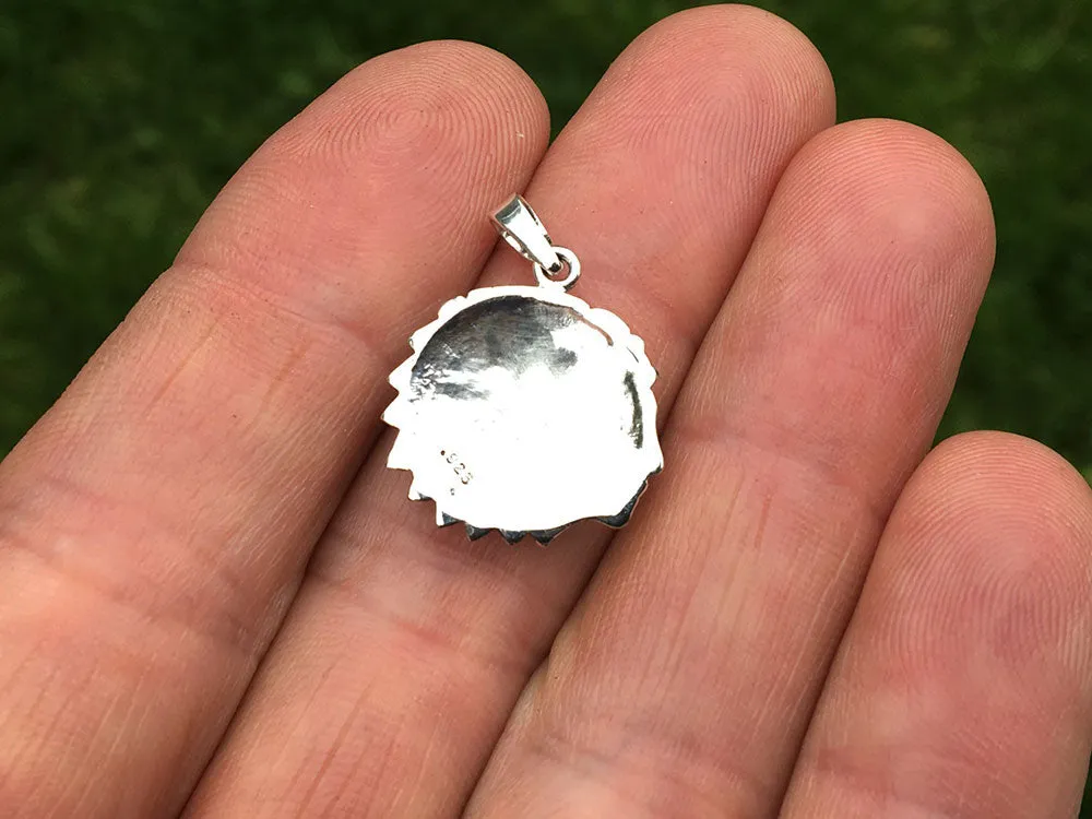 Chief Indian Head Charm Necklace Sterling Silver