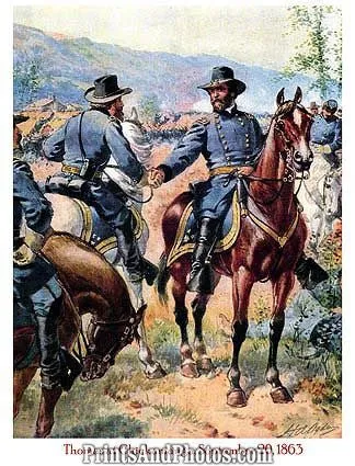 Civil War Print THOMAS at Chickamauga 1158