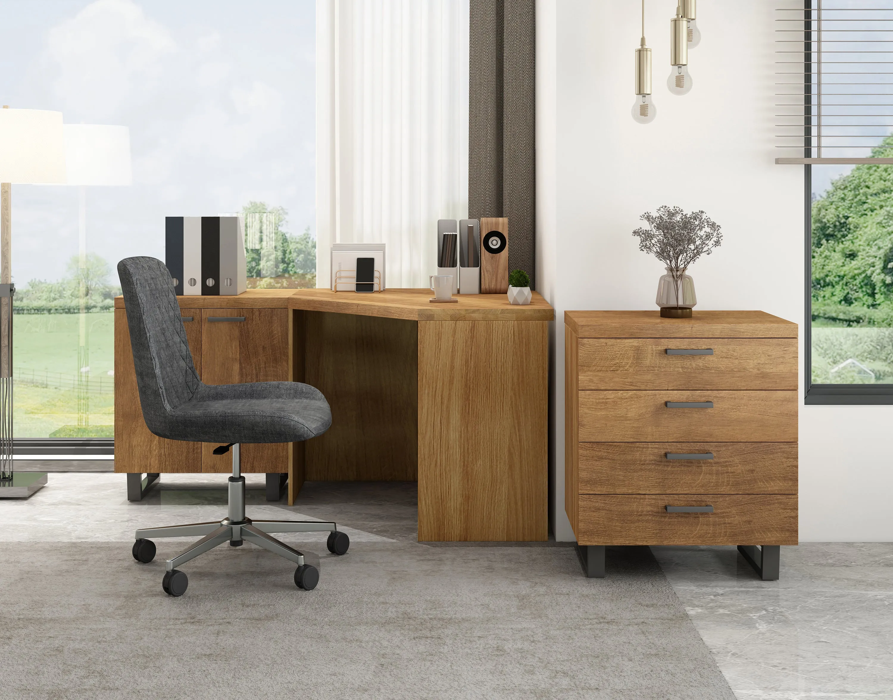 Classic Fusion Oak  Bookcase With Drawers FSBC