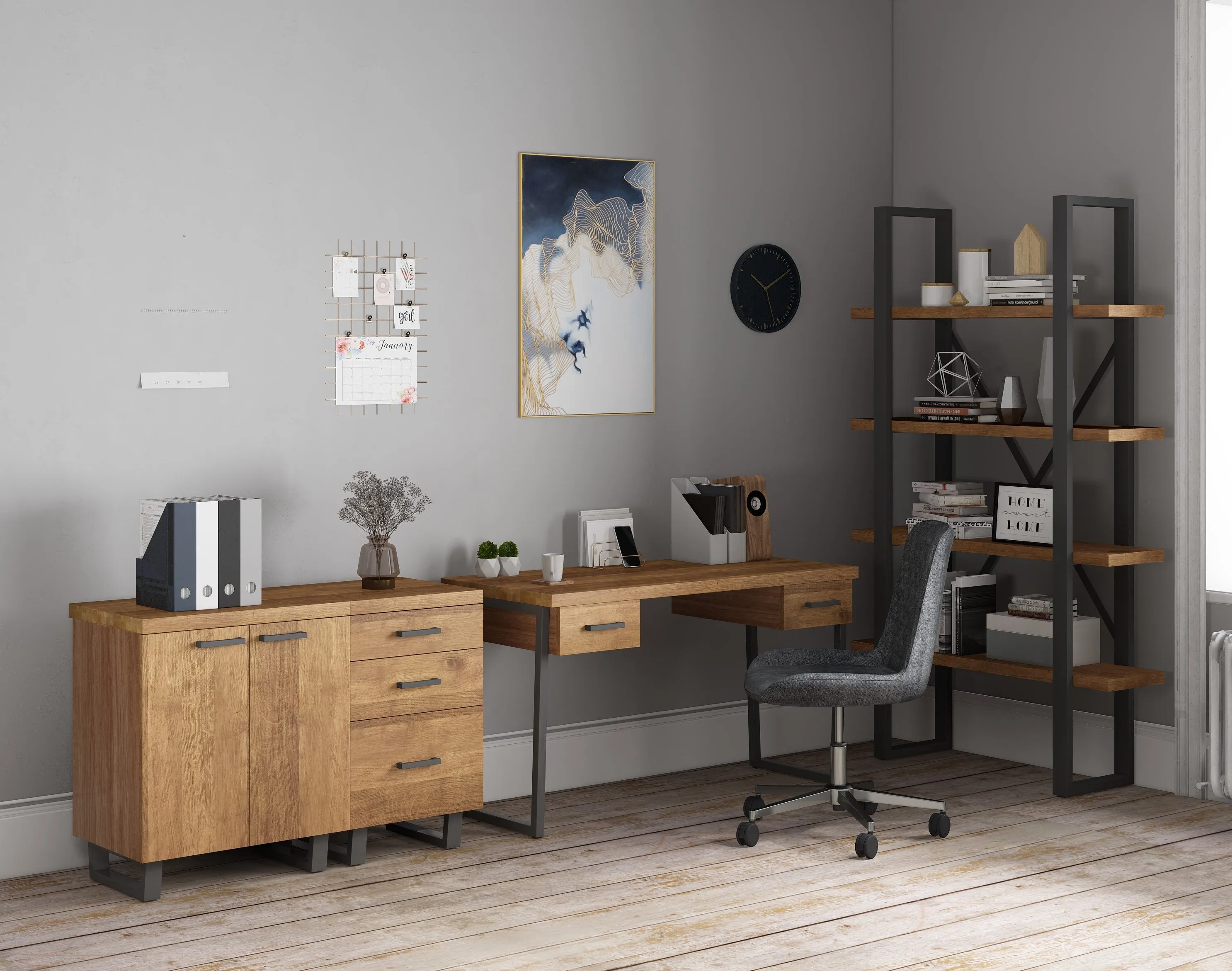 Classic Fusion Oak  Bookcase With Drawers FSBC