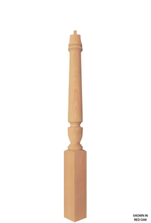 Classic Series - 4810 Profile 3 1/2 Inch Pin Top Turned Wood Newel Post