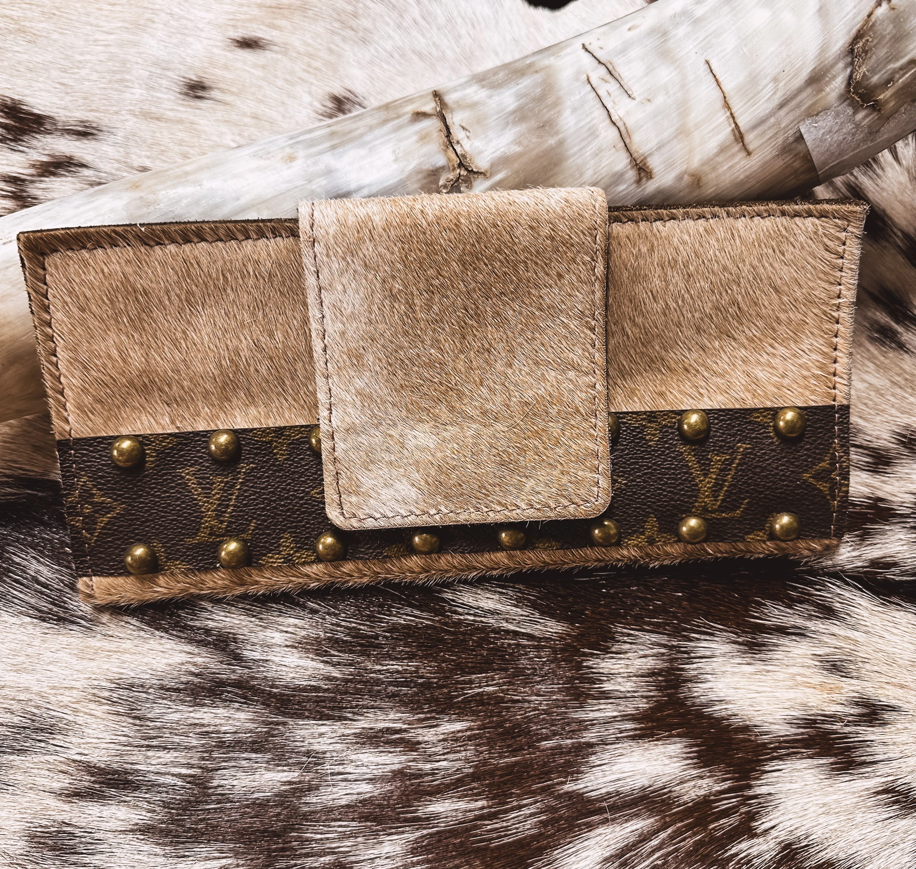 Classy   Boujee Hair On Button Top XL Wallet