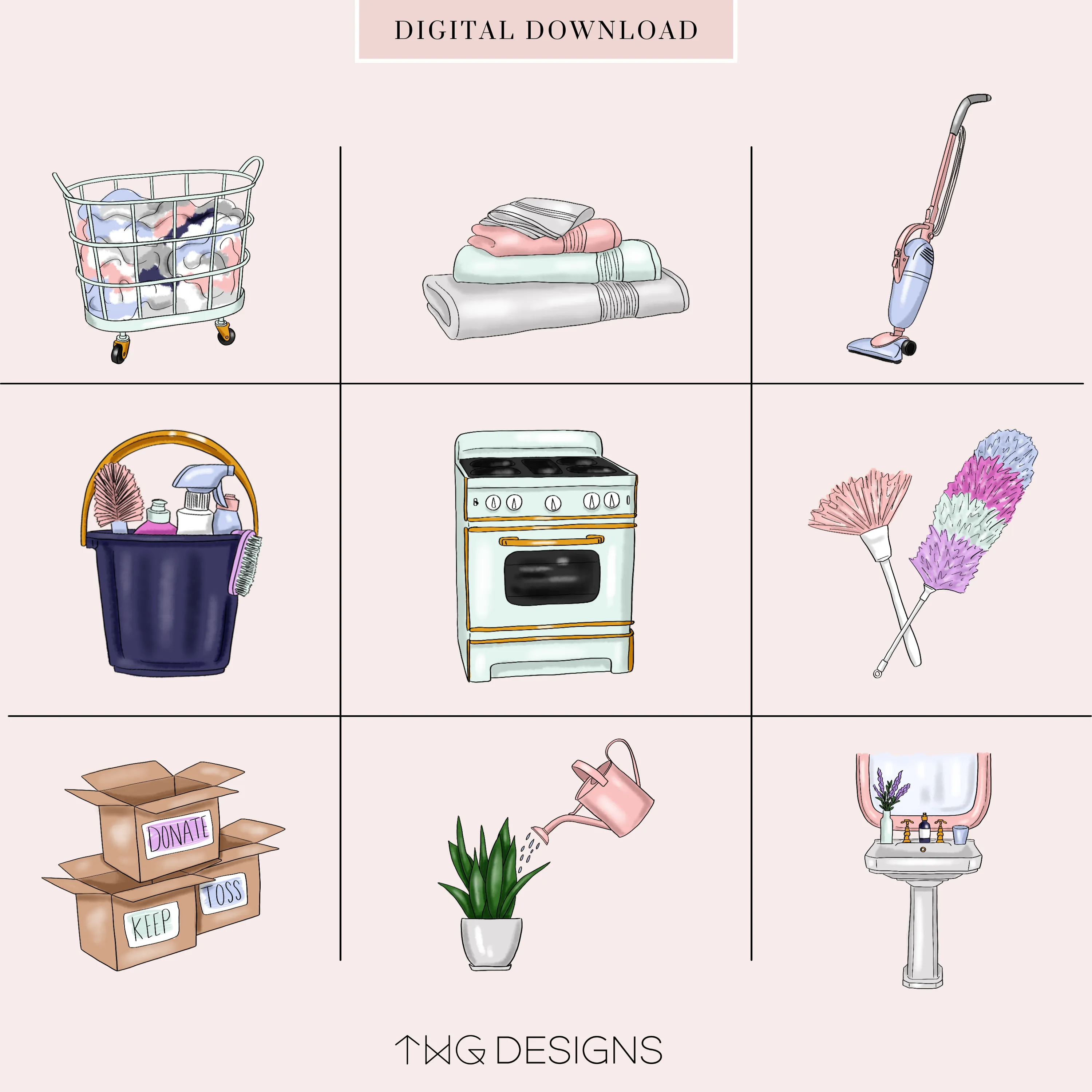 Cleaning - To Do Planner Icons