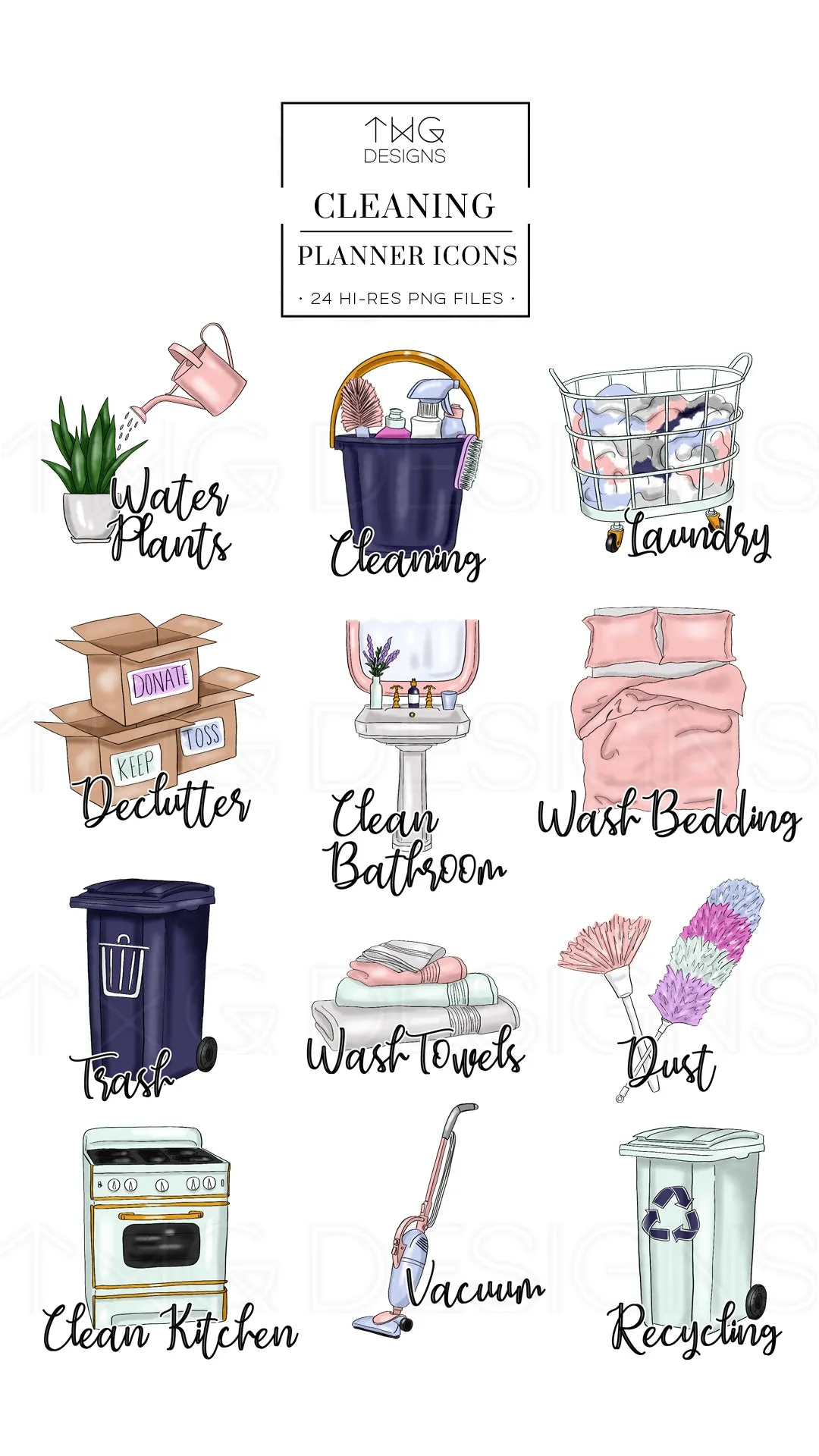Cleaning - To Do Planner Icons