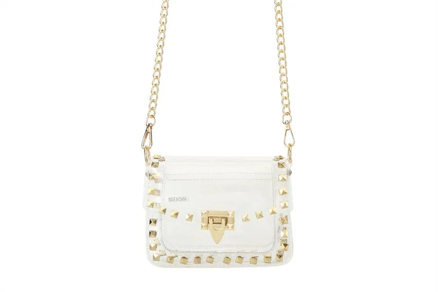 Clear See Thru Ladies Shoulder Bag With Chain Strap