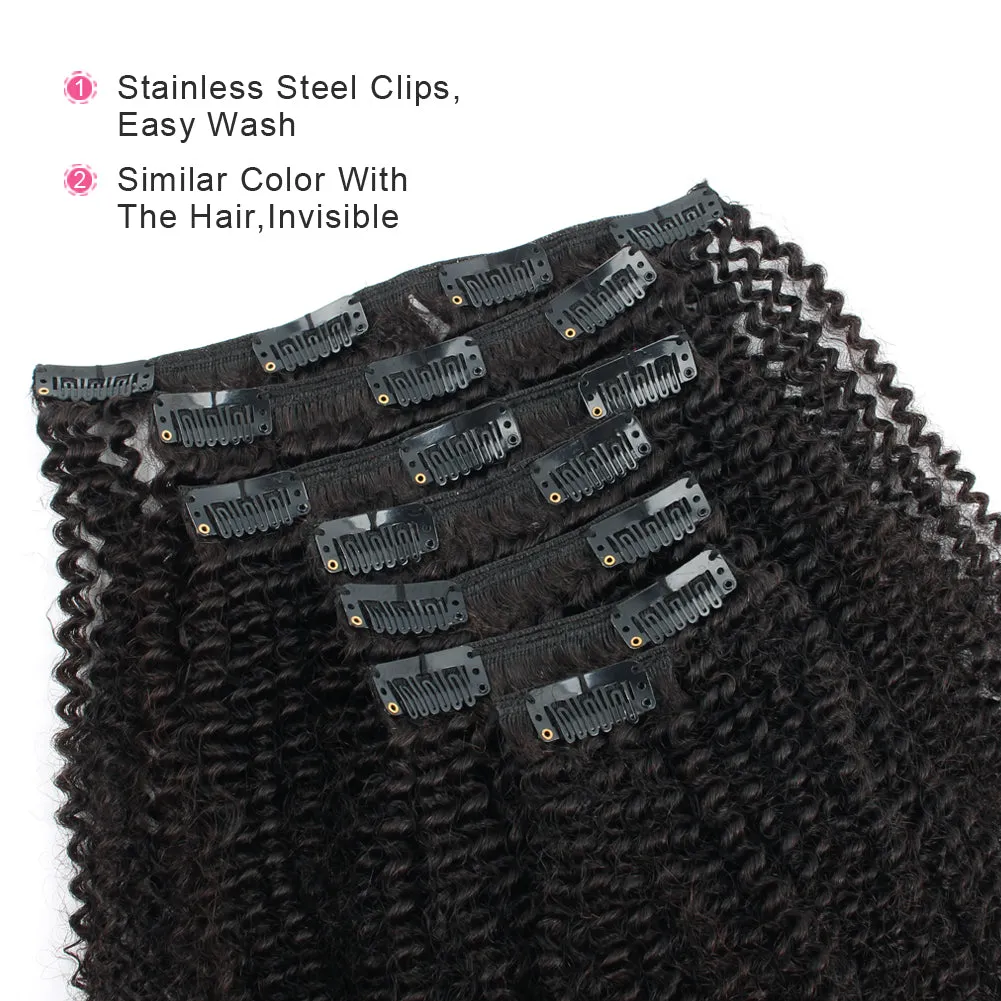 Clip in Hair Extension Afro Kinky Coily-Only For Order Over $269