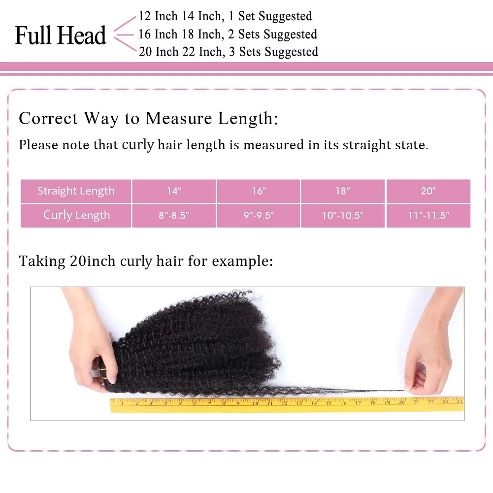 Clip in Hair Extension Afro Kinky Coily-Only For Order Over $269