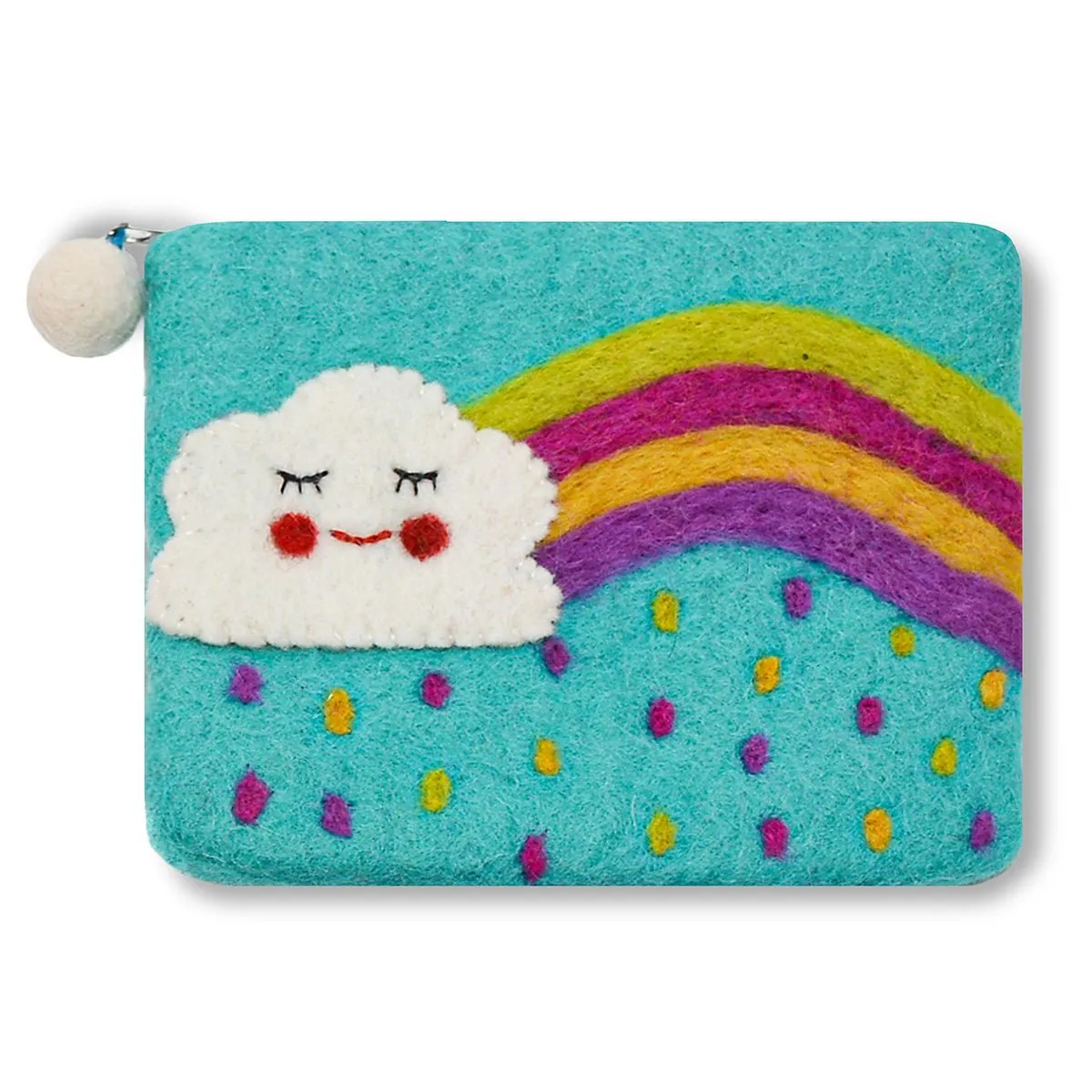 Cloud and Rainbow with Raindrop Coin Purse