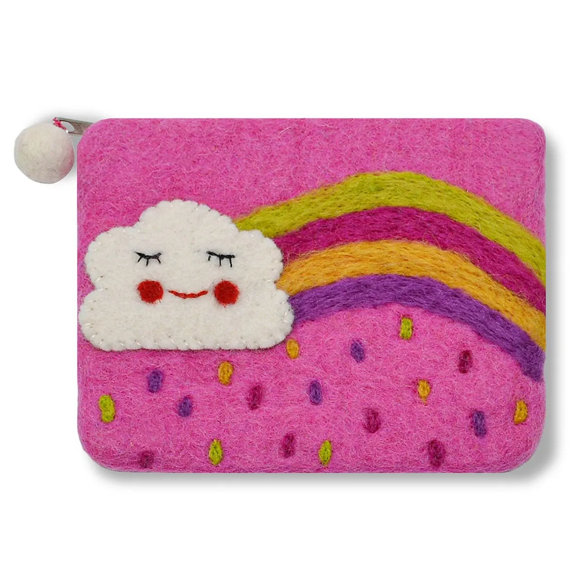 Cloud and Rainbow with Raindrop Coin Purse