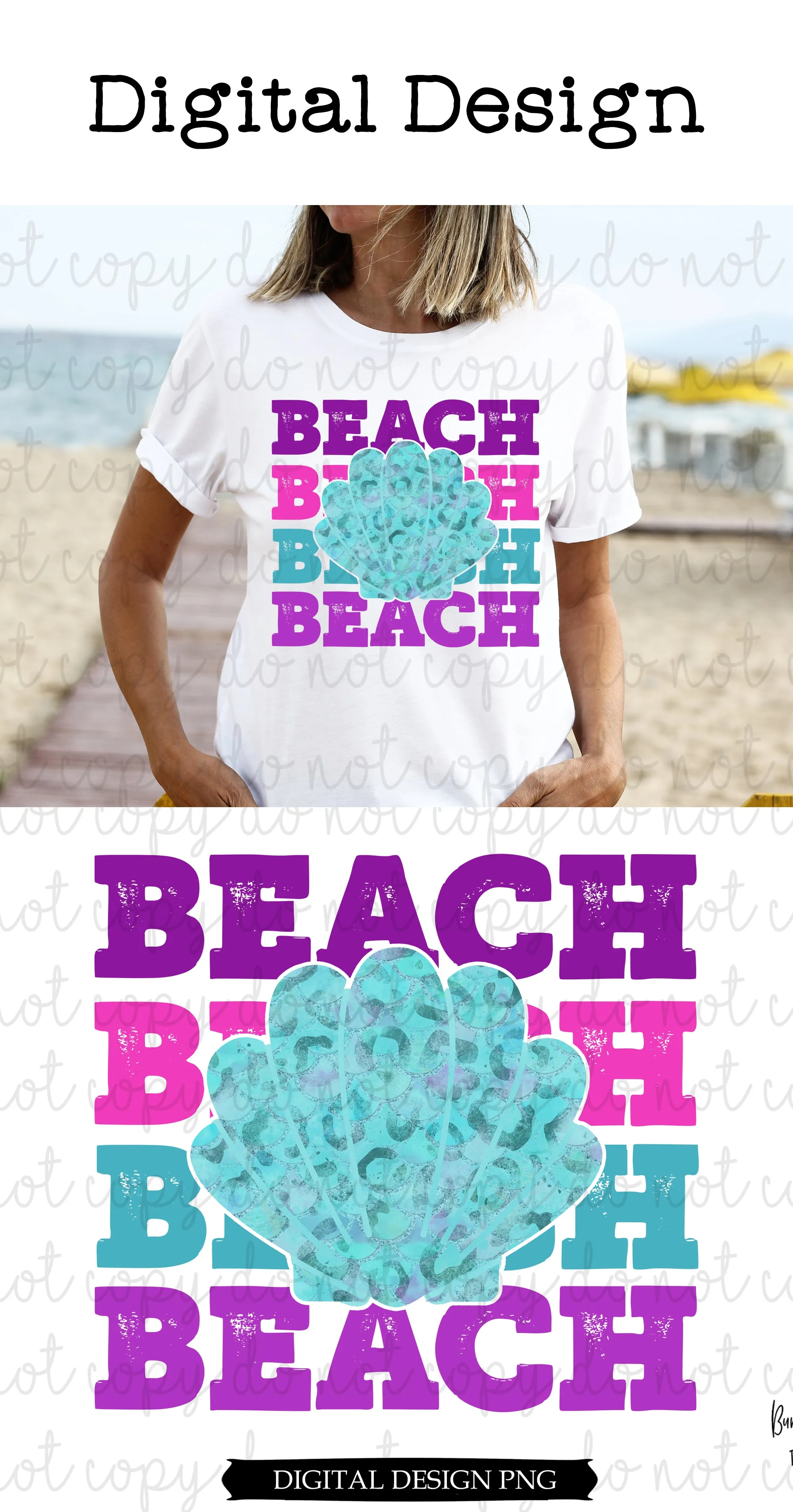 Colorful Beach Leopard Shell Digital Design Download