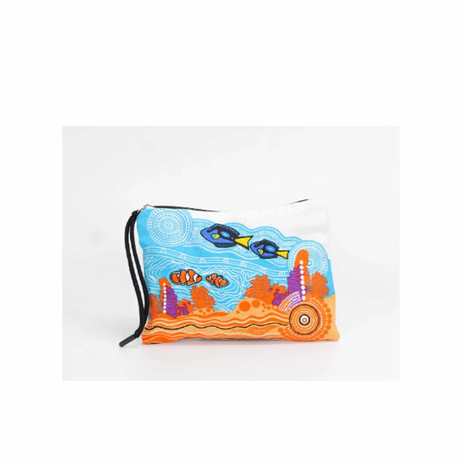 Cotton Utility Pouch Blue Tang Serenade 21 X 17cm