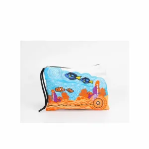 Cotton Utility Pouch Blue Tang Serenade 21 X 17cm