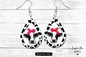 Cow Sublimation Teardrop Digital Download