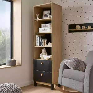 CuddleCo Rafi Bookcase - Oak & Black