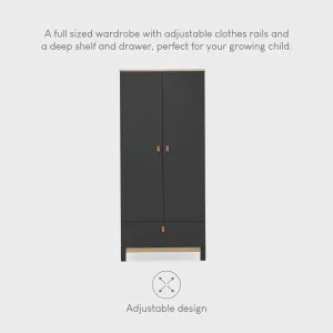 CuddleCo Rafi Wardrobe - Oak & Black