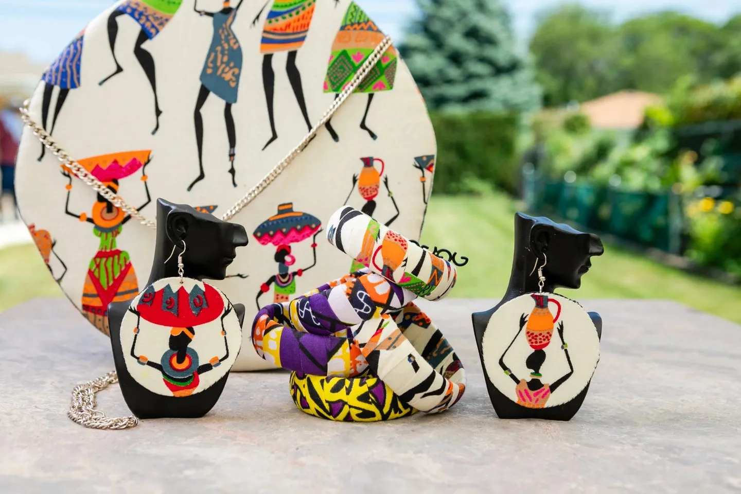 Custom Jewelry From Haiti/Handmade Purse, Earring and Bracelet sets