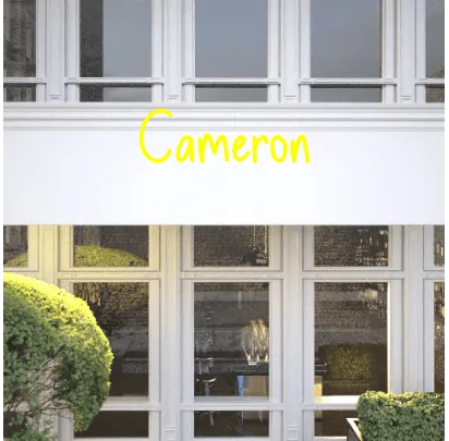 Custom text: Cameron