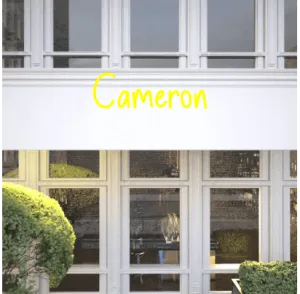 Custom text: Cameron