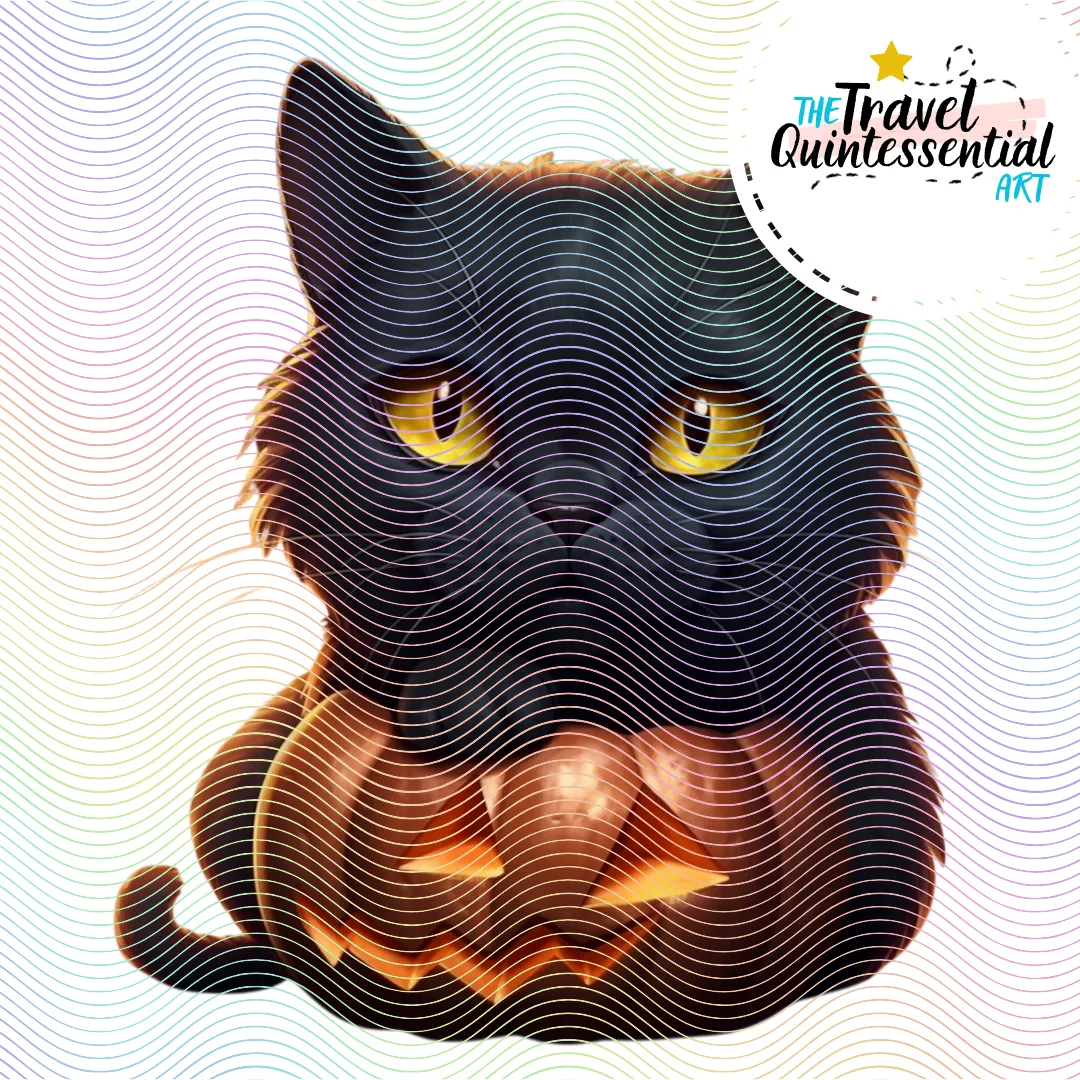 Cute Halloween Black Cat Characters - Digital Art SETCAT001