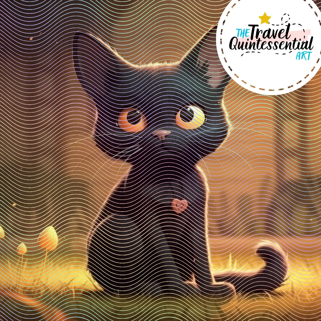 Cute Halloween Black Cat Characters - Digital Art SETCAT001
