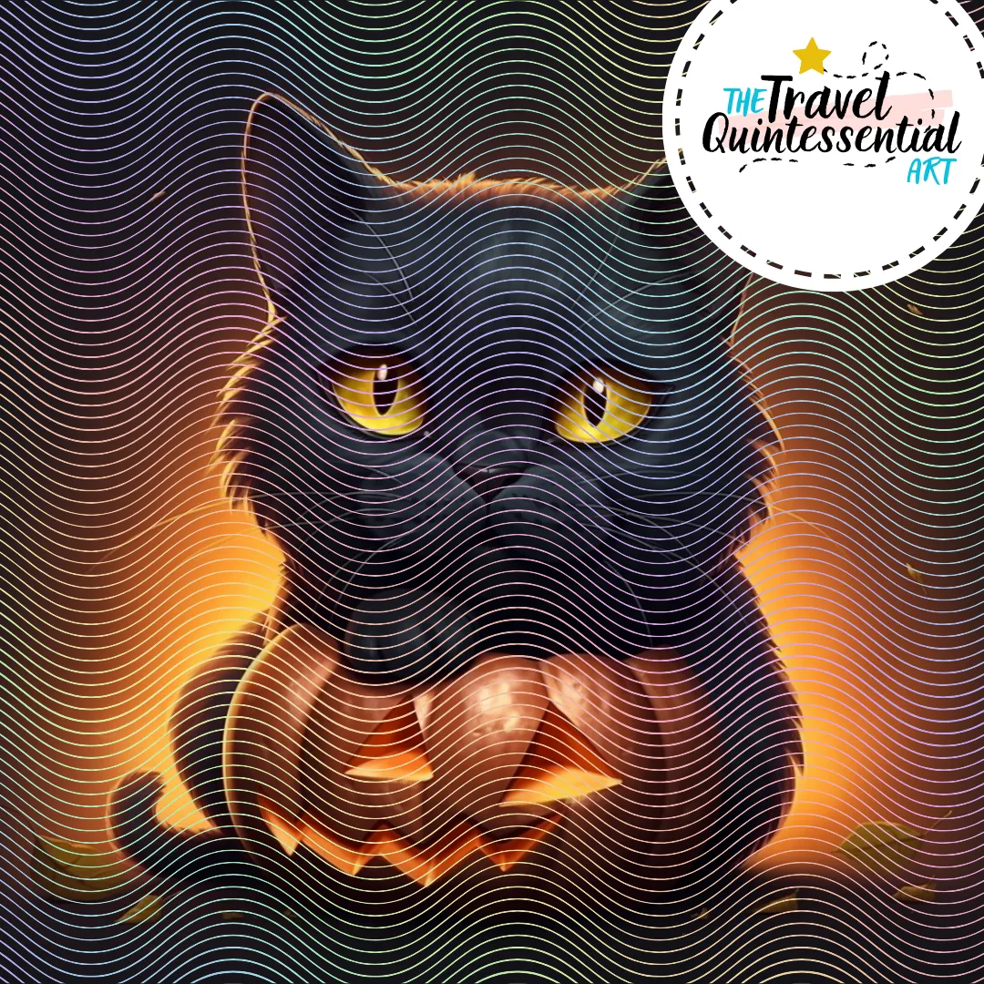 Cute Halloween Black Cat Characters - Digital Art SETCAT001