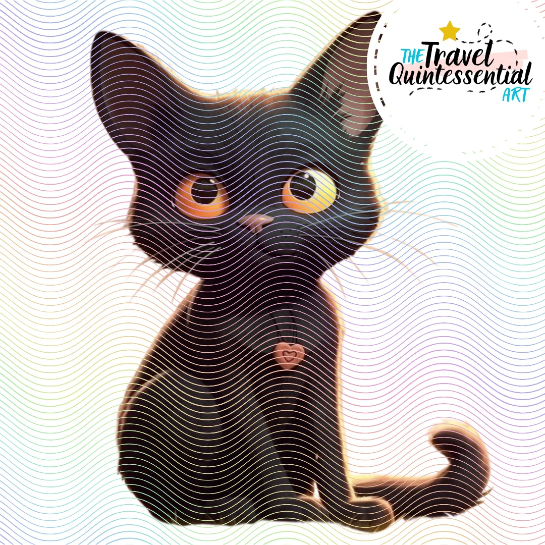 Cute Halloween Black Cat Characters - Digital Art SETCAT001
