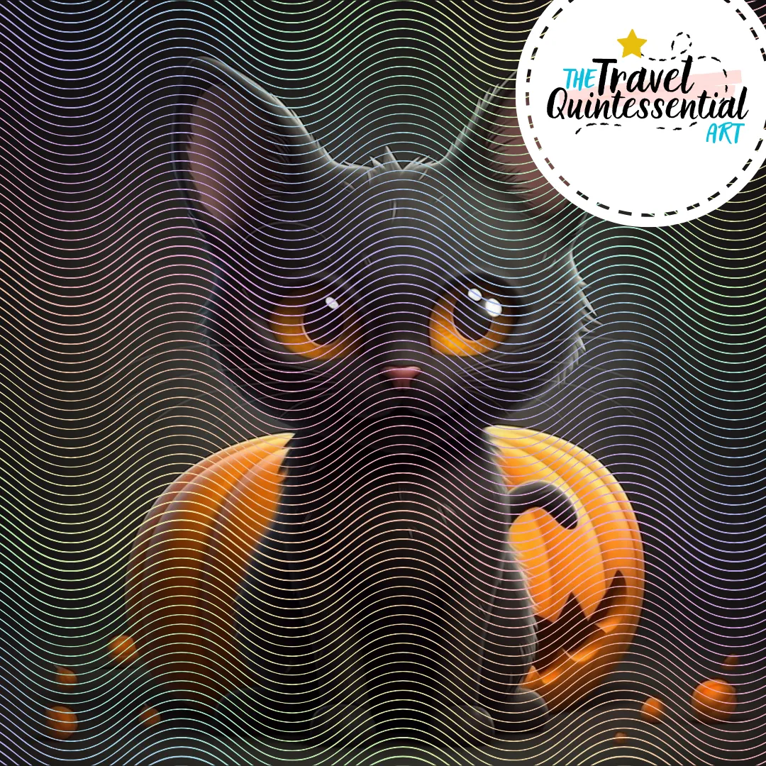 Cute Halloween Black Cat Characters - Digital Art SETCAT001