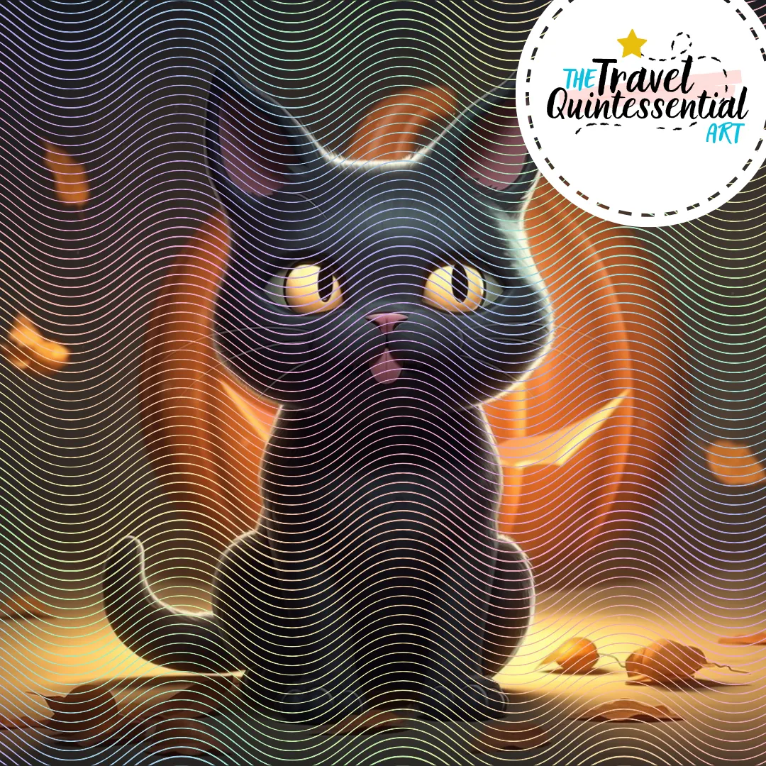 Cute Halloween Black Cat Characters - Digital Art SETCAT001
