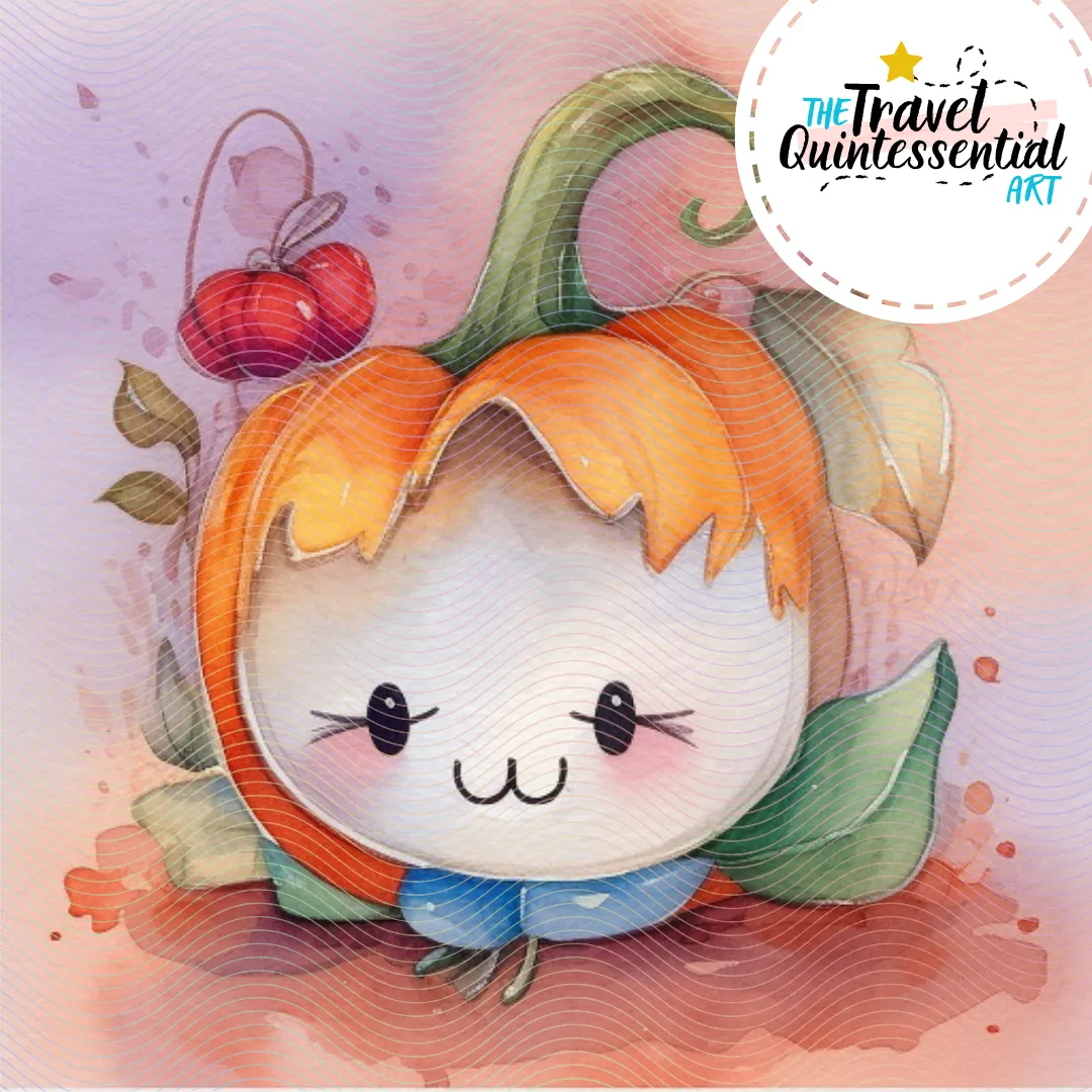 Cute Halloween Pumpkin Characters - Digital Art SETPK004