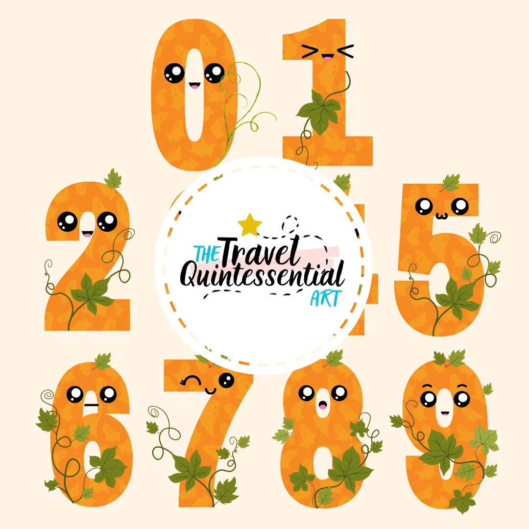 Cute Numbers Halloween - Digital Art SETNUM001