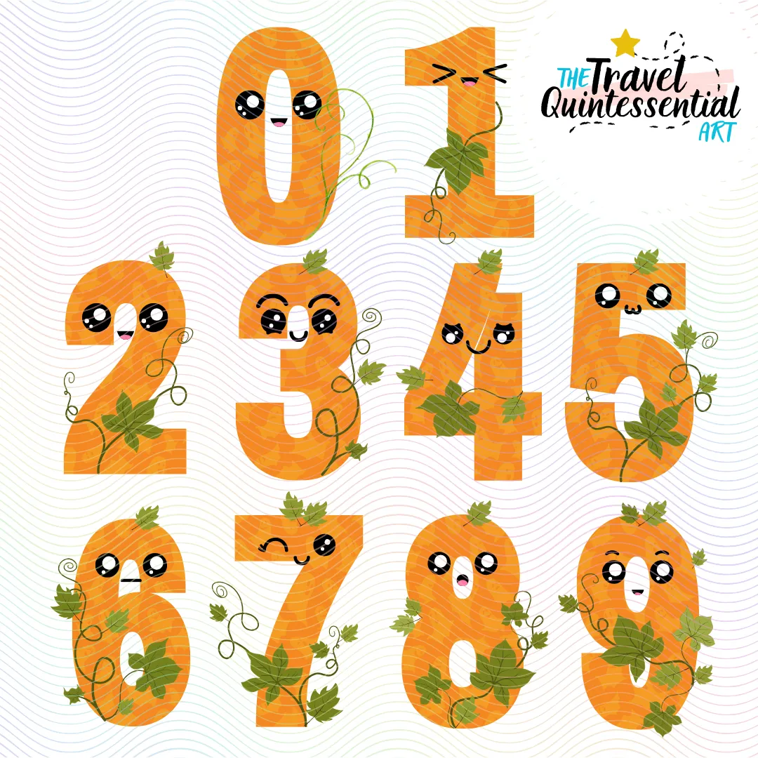 Cute Numbers Halloween - Digital Art SETNUM001
