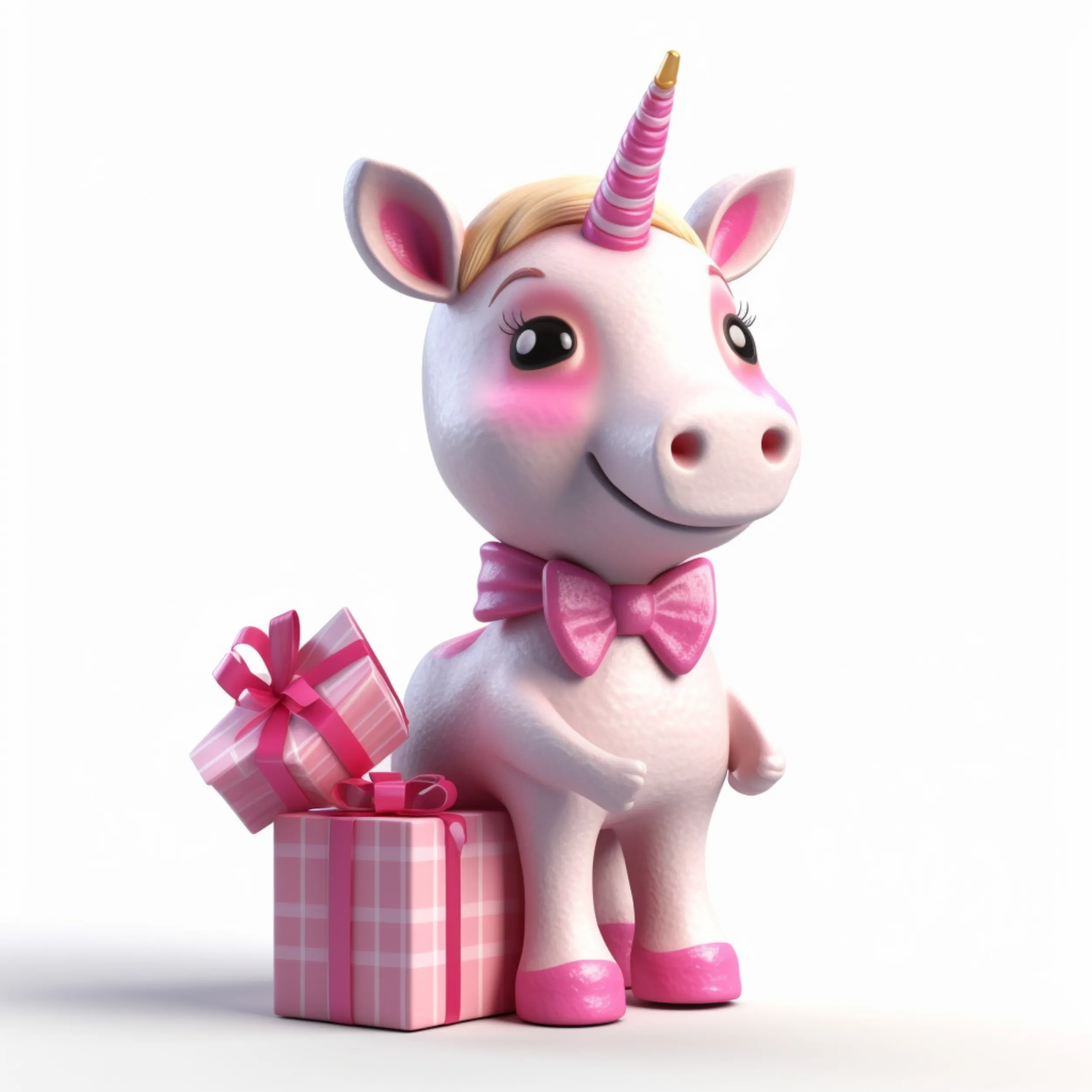 Cute Unicorns in Pink with Gifts Digital Art SETUC002