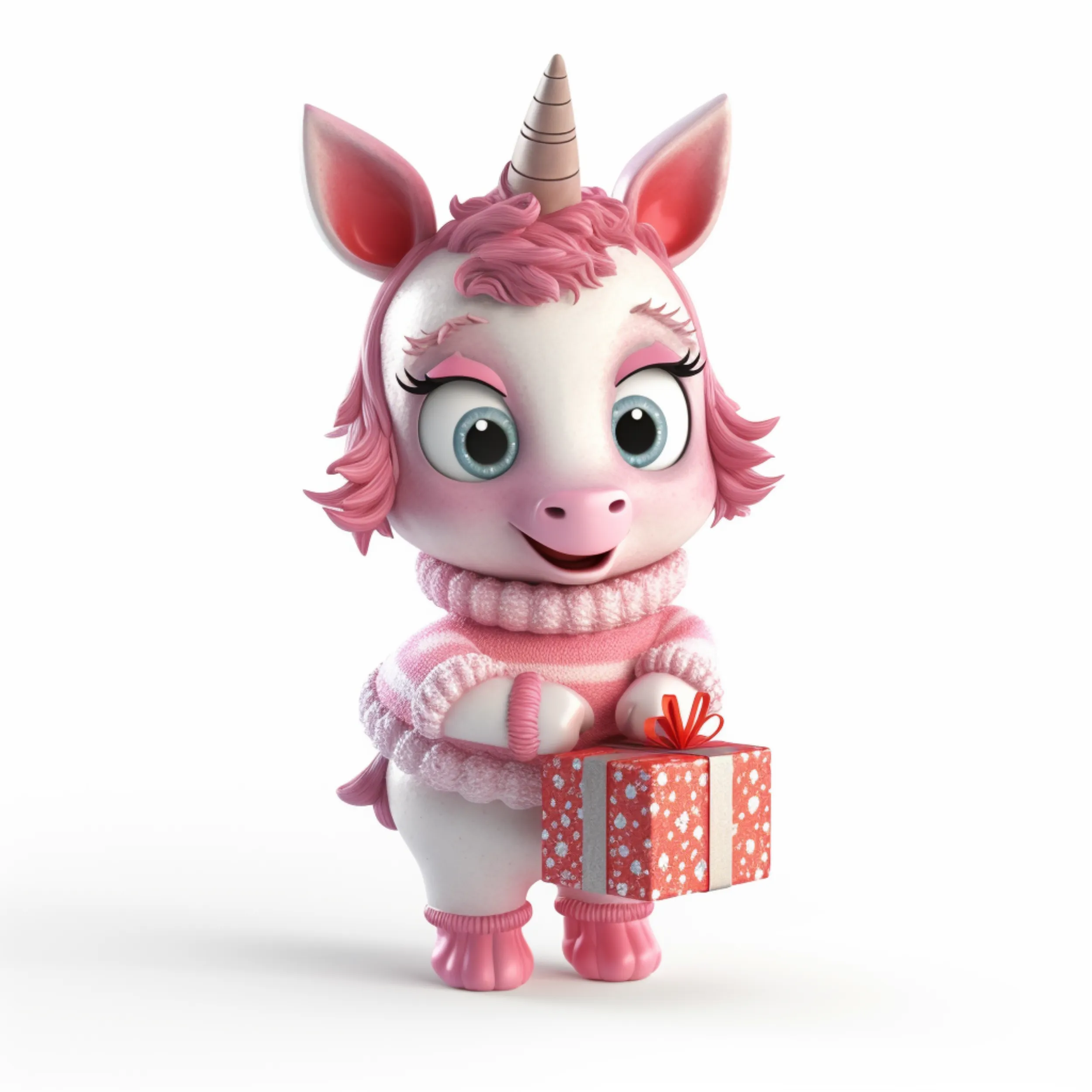 Cute Unicorns in Pink with Gifts Digital Art SETUC002