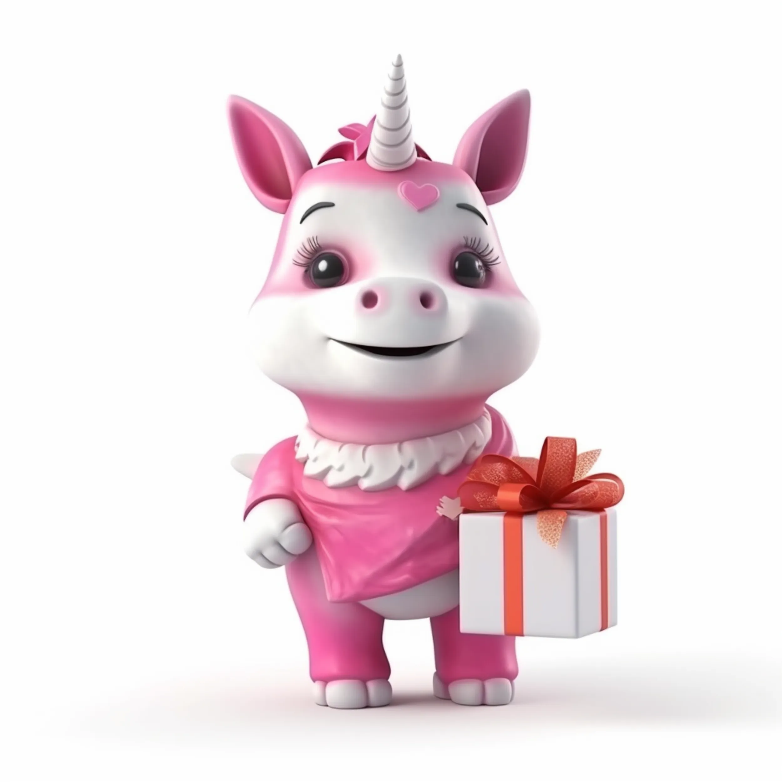 Cute Unicorns in Pink with Gifts Digital Art SETUC002