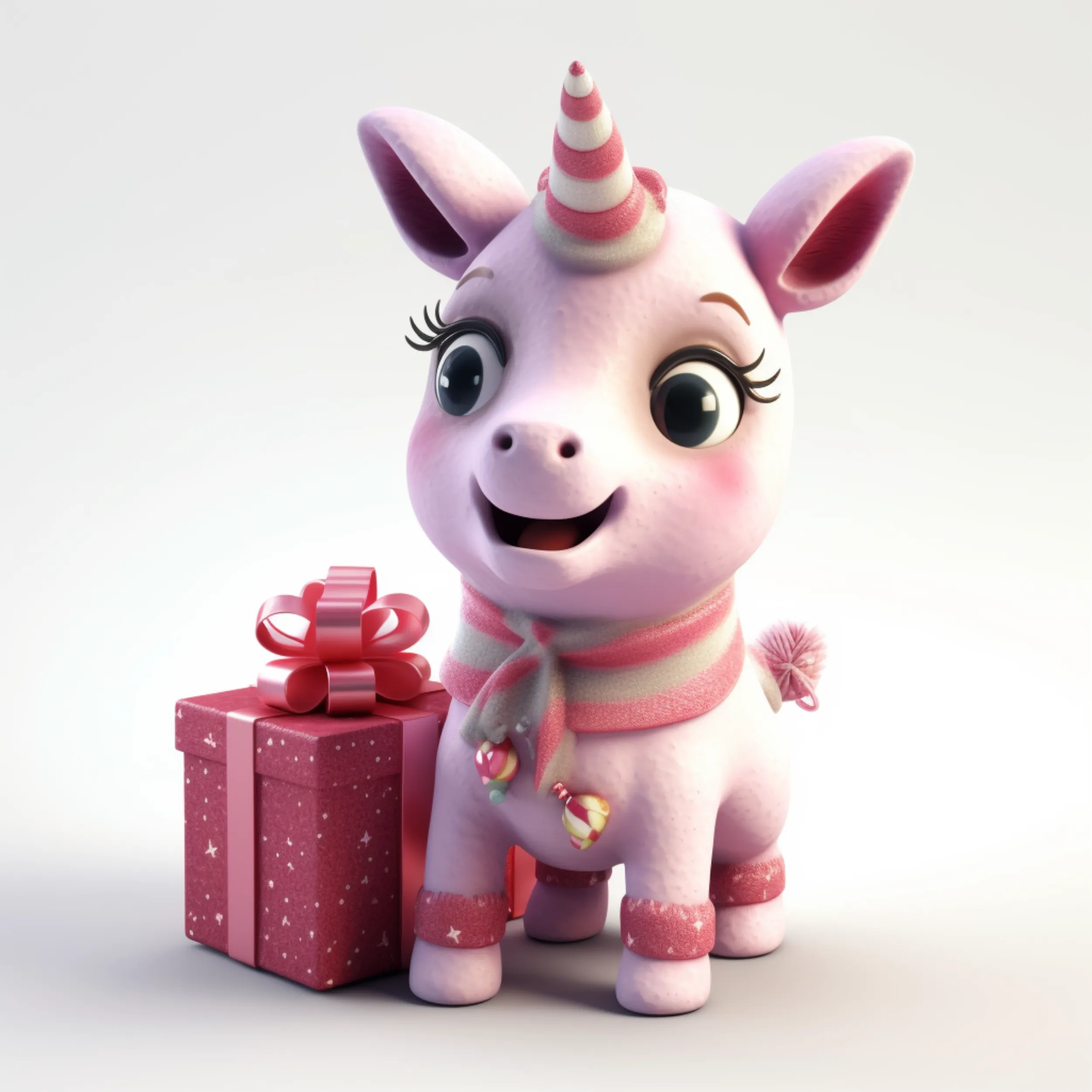 Cute Unicorns in Pink with Gifts Digital Art SETUC002