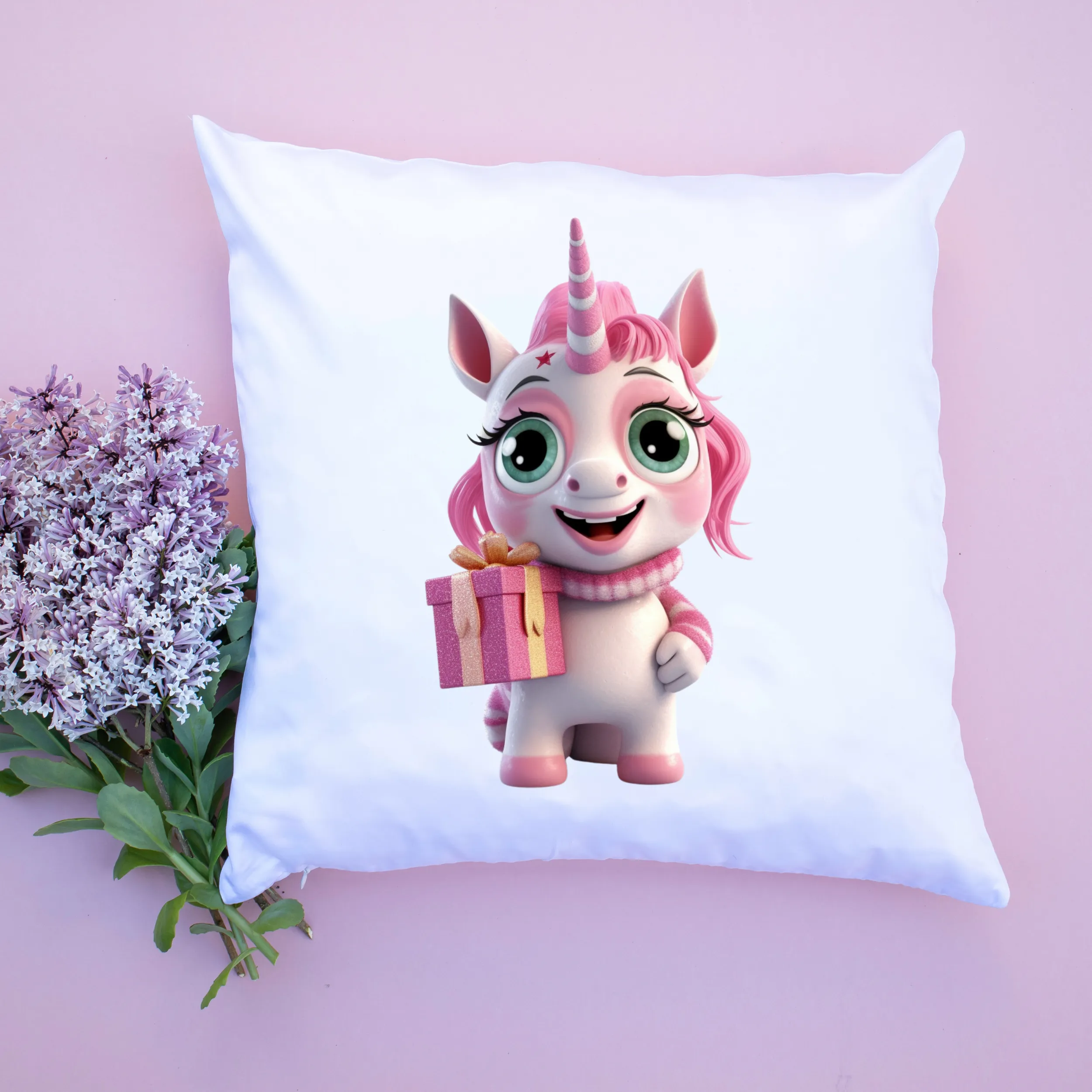 Cute Unicorns in Pink with Gifts Digital Art SETUC002