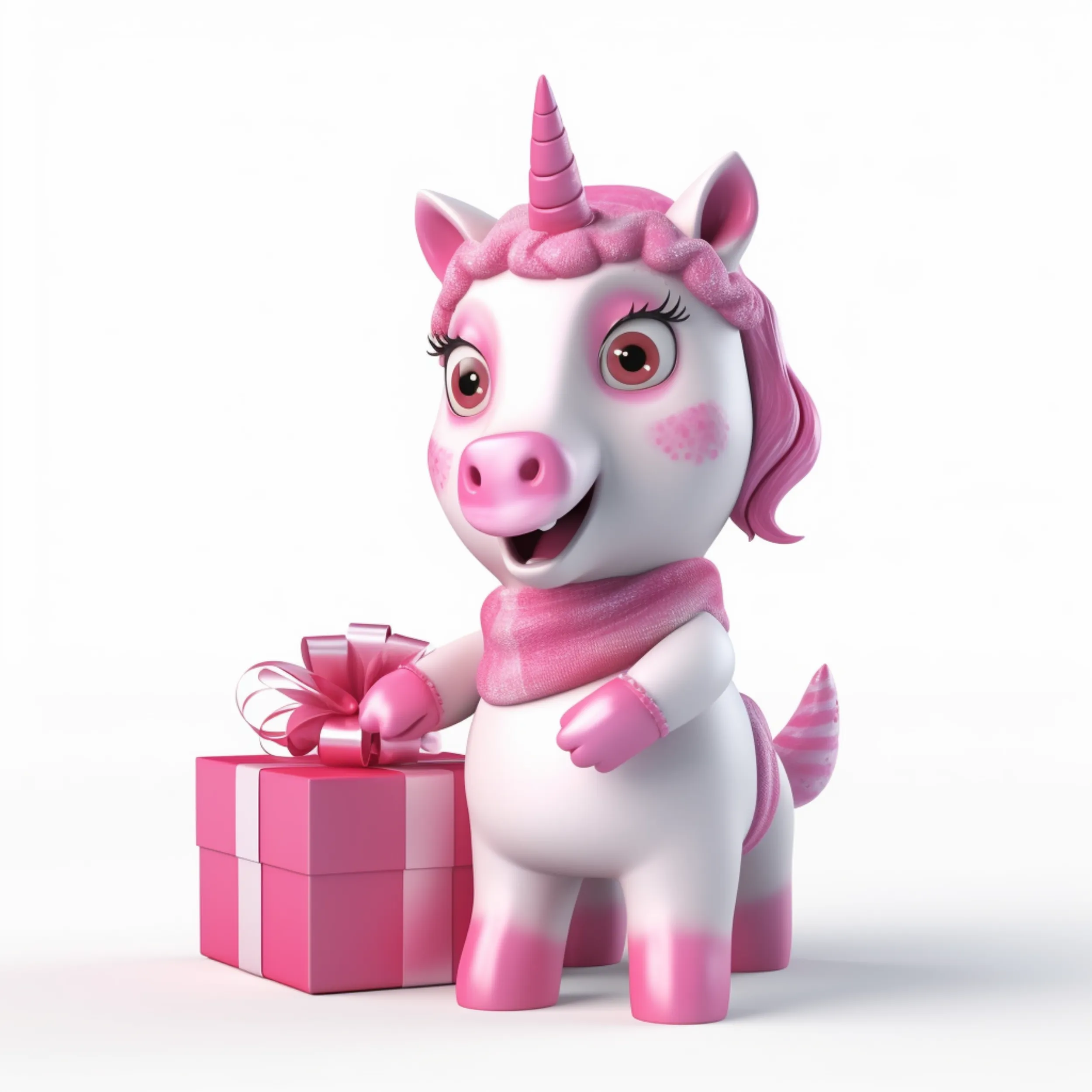Cute Unicorns in Pink with Gifts Digital Art SETUC002