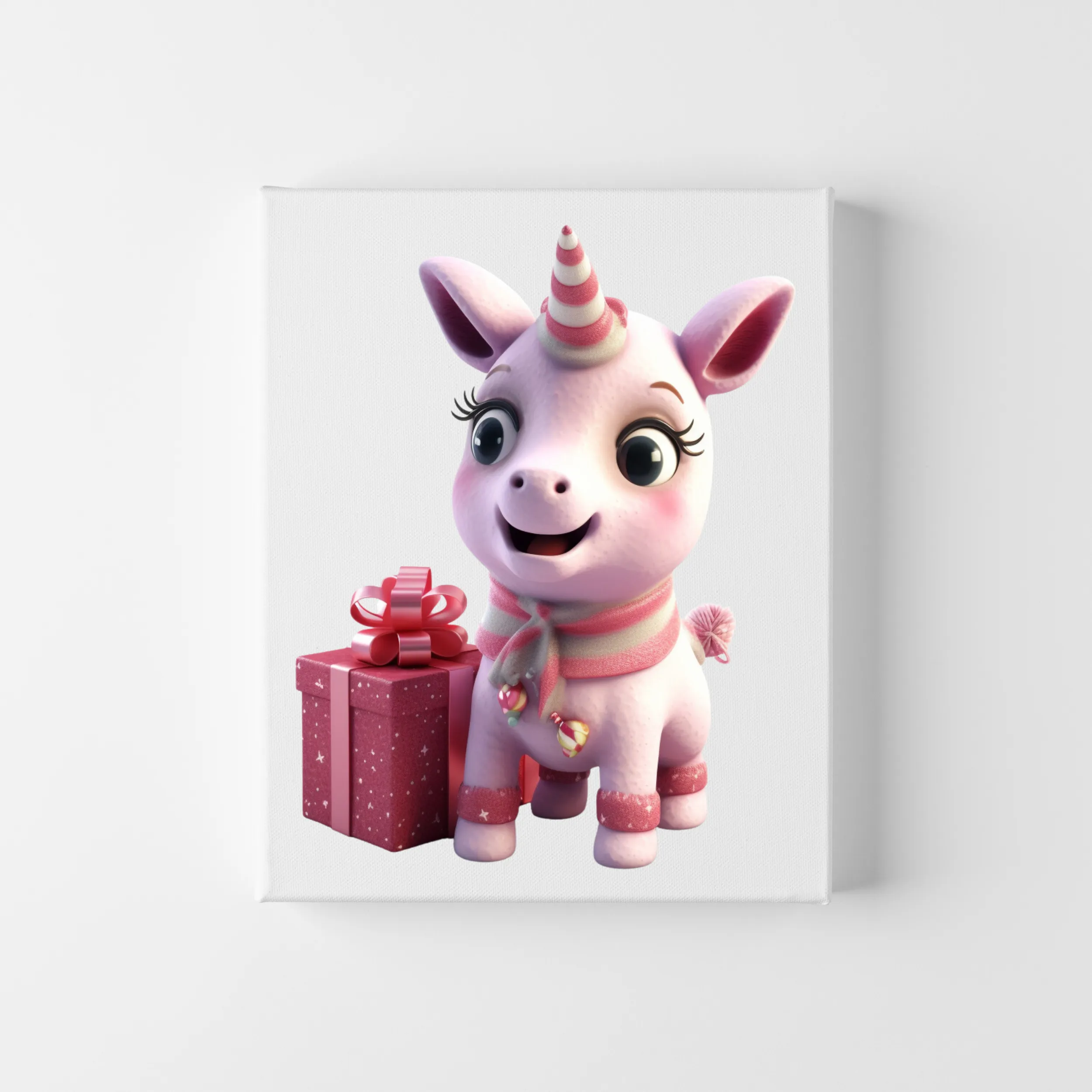 Cute Unicorns in Pink with Gifts Digital Art SETUC002