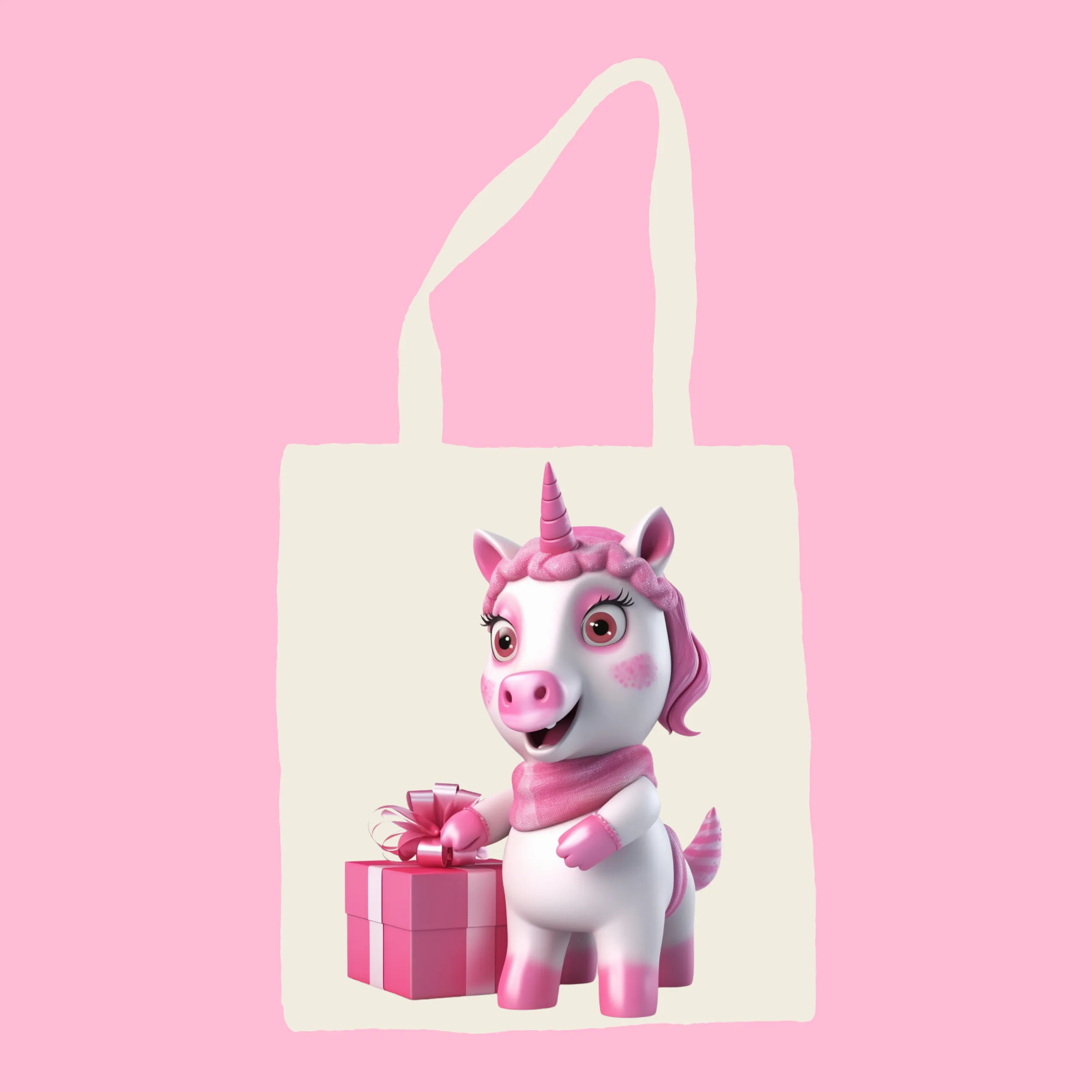 Cute Unicorns in Pink with Gifts Digital Art SETUC002