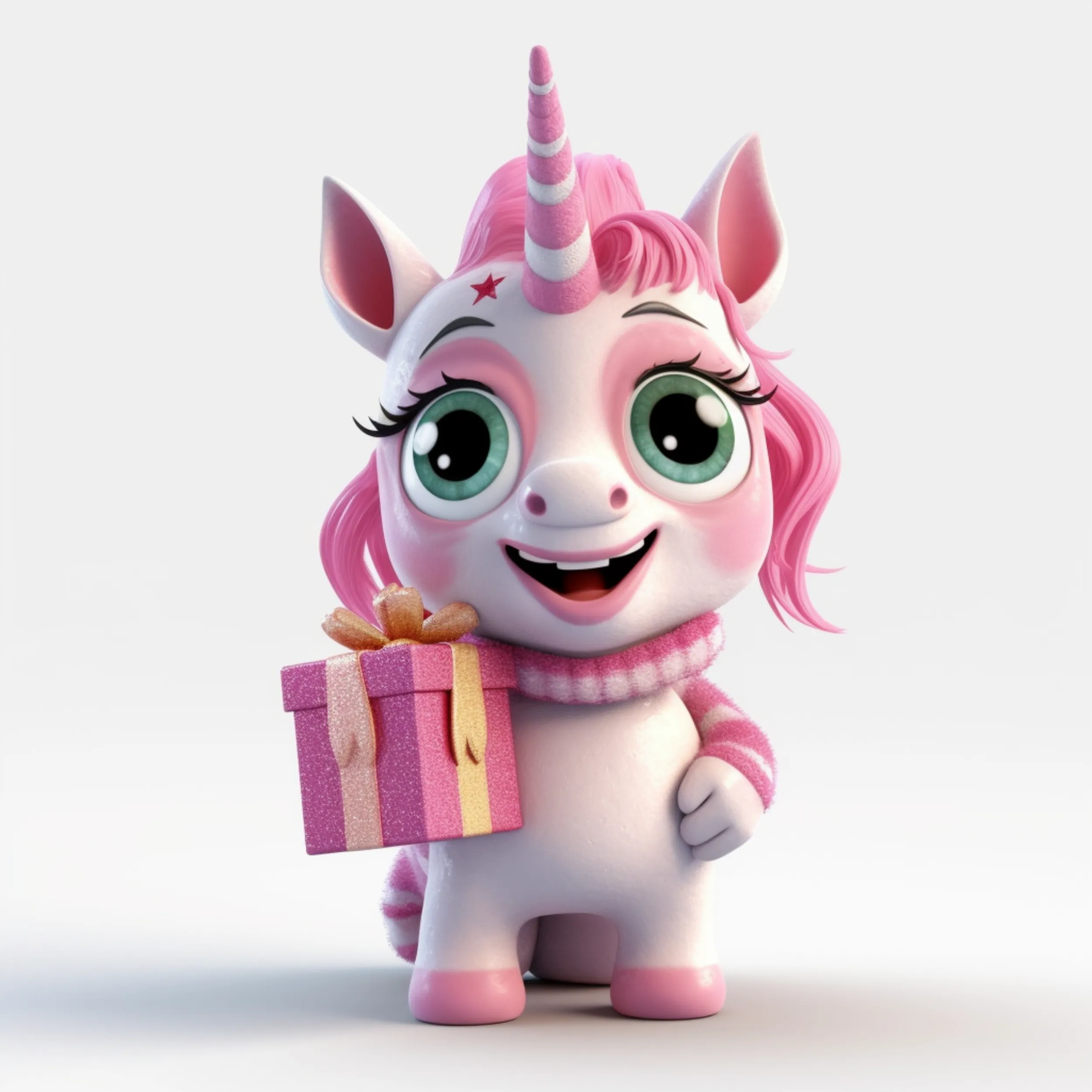 Cute Unicorns in Pink with Gifts Digital Art SETUC002