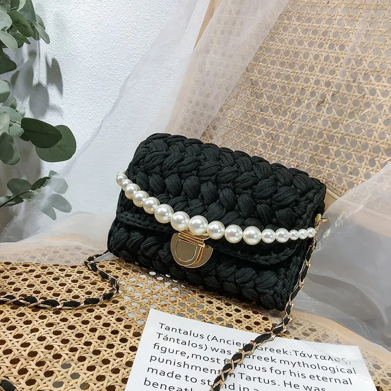 Cute White Crochet Small Handbag Crossbody Purse Crochet Shoulder Bag for Girl Cute Crochet Purses