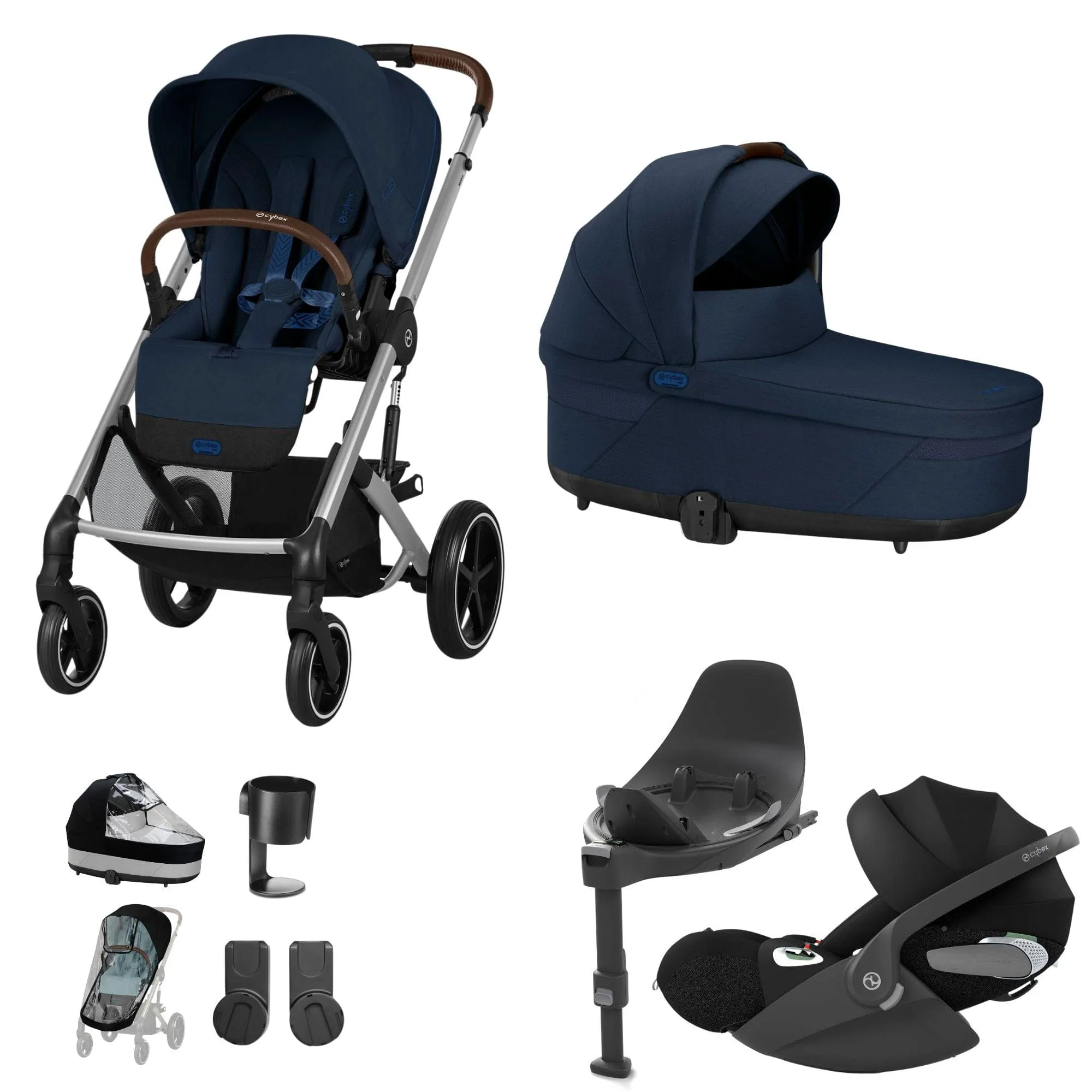 Cybex Balios S Lux Luxury Bundle in Silver/Ocean Blue