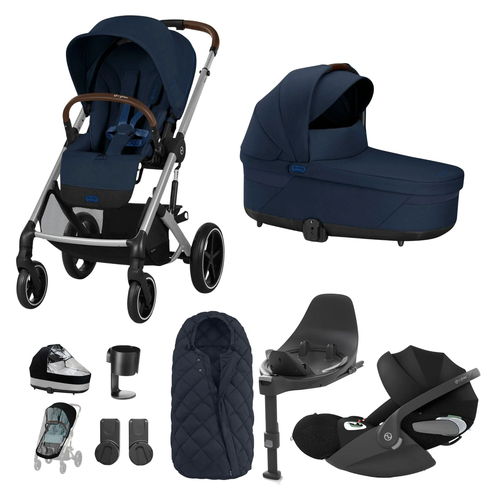 Cybex Balios S Lux Luxury Bundle in Silver/Ocean Blue