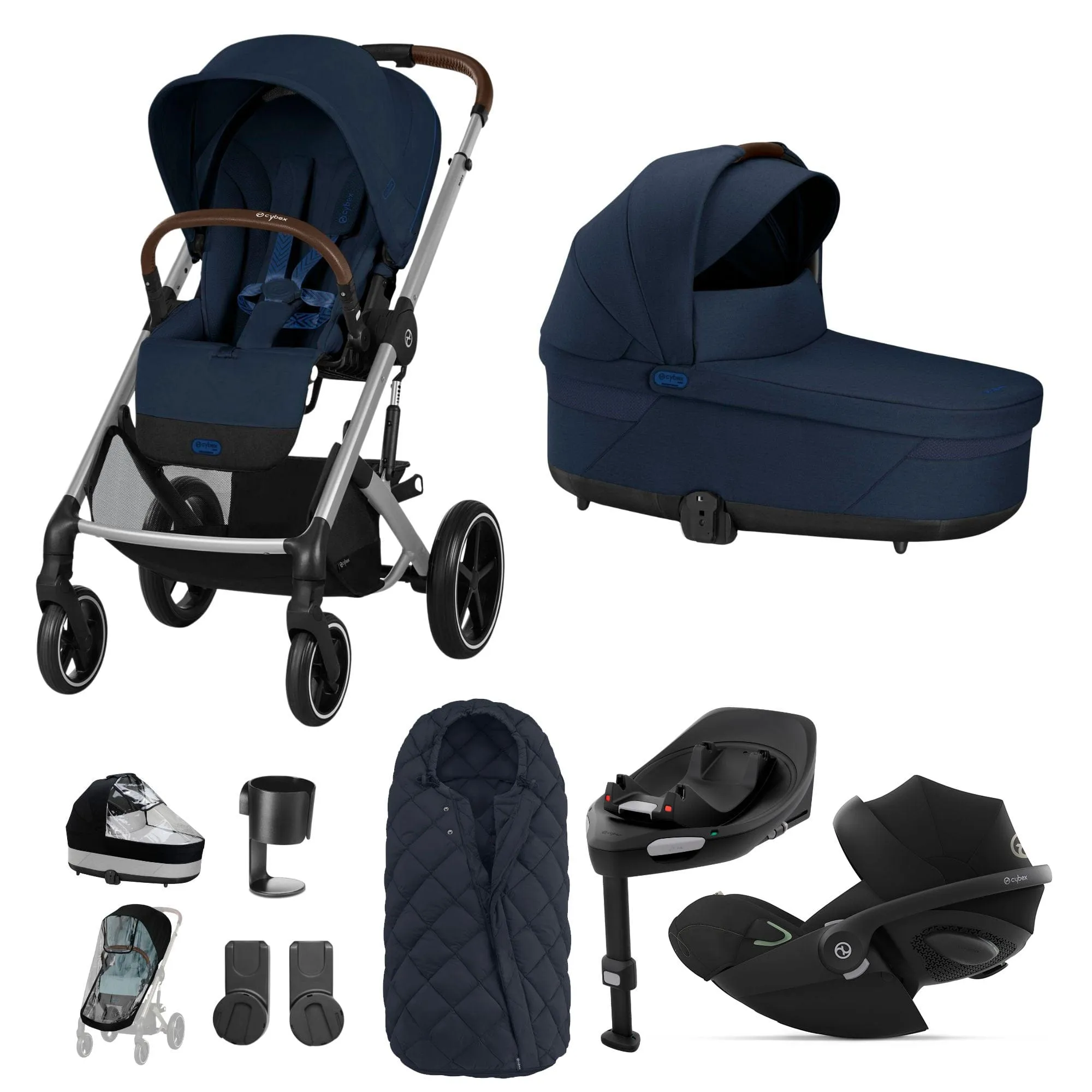 Cybex Balios S Lux Luxury Bundle in Silver/Ocean Blue